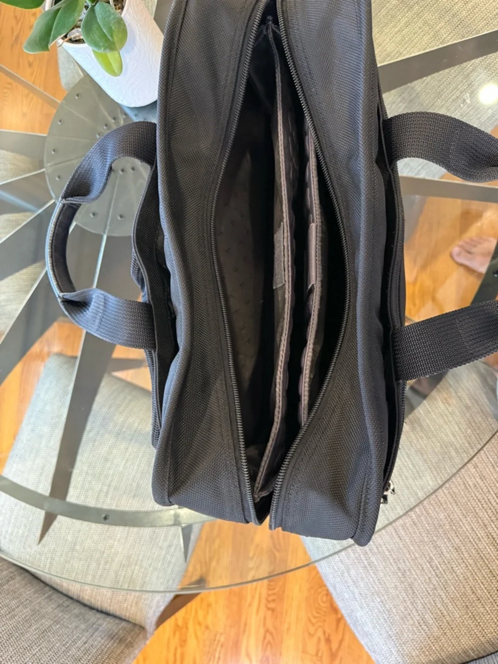 Tumi Black Nylon Laptop Briefcase with Multiple Front Pockets
